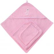 Набор для купания с вышивкой из 3 предметов Розовый